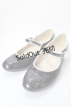 画像1: axes femme POETIQUE / パール釦フラットシューズ L 黒 Y-25-09-01-023-AX-SH-SZ-ZT-K017