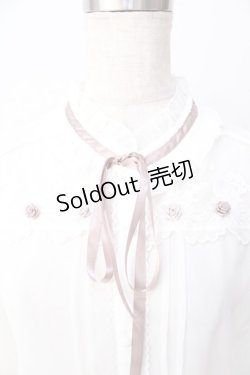 画像3: axes femme / プチローズ×リボンレースブラウス  白 Y-25-09-01-025-AX-BL-SZ-ZI