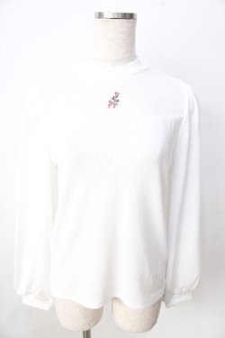 画像1: axes femme POETIQUE / ローズ刺繍ビスチェ切替プルオーバー M 白 Y-25-09-01-027-AX-TO-SZ-ZY