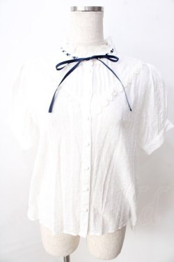画像1: axes femme POETIQUE / ドットブラウス  白 Y-25-09-01-028-AX-TO-SZ-ZY