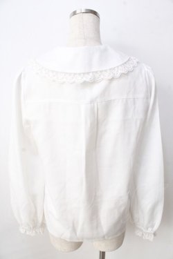 画像2: axes femme POETIQUE / レースデザインフリルブラウス  白 Y-25-09-01-033-AX-BL-SZ-ZY