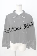 axes femme / Ｗ釦スリット袖ジップジャケット  黒 Y-25-09-01-040-AX-TO-SZ-ZY