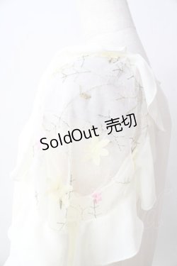 画像3: axes femme / 袖チュールフラワーシフォントップス  生成り Y-25-09-05-035-AX-TO-SZ-ZY