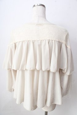画像2: axes femme POETIQUE / フラワーモチーフドットチュールトップス  生成り Y-25-09-05-036-AX-TO-SZ-ZT221