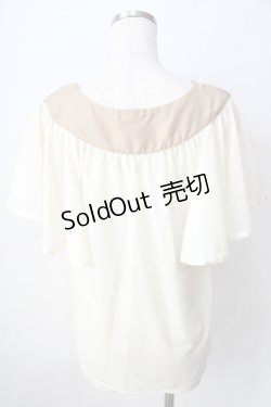 画像2: axes femme / フロントレース半袖シフォントップス  生成り Y-25-09-05-039-AX-TO-SZ-ZY