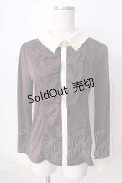 画像1: axes femme / フロントレースカットソー  ブラウン Y-25-09-05-042-AX-TO-SZ-ZY
