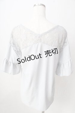 画像2: axes femme / ヨークレース変型袖プルオーバー  サックス Y-25-09-05-043-AX-BL-SZ-ZY