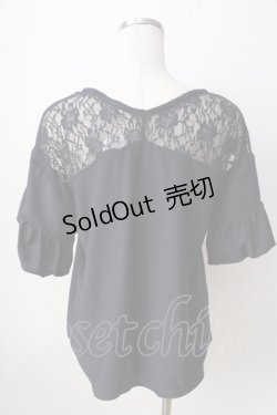 画像2: axes femme / ヨークレース変型袖プルオーバー  紺 Y-25-09-05-046-AX-BL-SZ-ZY