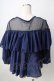 画像2: axes femme POETIQUE / フラワーモチーフドットチュールトップス  紺 Y-25-09-05-047-AX-TO-SZ-ZY (2)