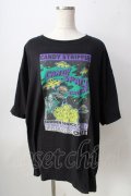 Candy Stripper / バーガーショップキャンディBIG Tシャツ  黒 Y-25-09-05-052-PU-TO-SZ-ZY