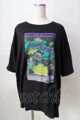 Candy Stripper / バーガーショップキャンディBIG Tシャツ  黒 Y-25-09-05-052-PU-TO-SZ-ZT202