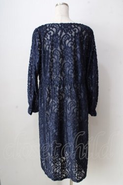 画像2: axes femme / 総柄ロングカーデ  紺 Y-25-09-05-057-AX-TO-SZ-ZY