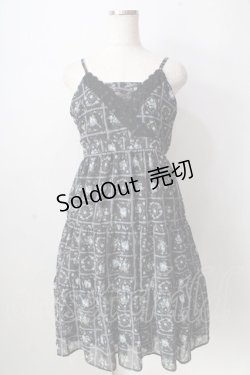 画像1: axes femme / 香水瓶柄キャミワンピース  黒 Y-25-09-05-060-AX-OP-SZ-ZY