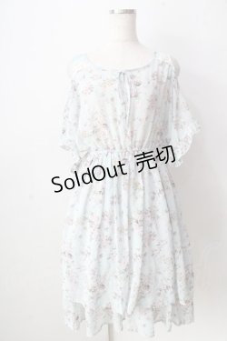 画像1: 【SALE】axes femme / 花柄肩あきワンピース  サックス Y-25-09-05-061-AX-OP-SZ-ZT101