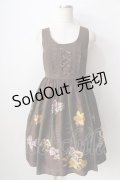 axes femme / 楽譜×鳥かご柄ワンピース  ブラウン Y-25-09-05-062-AX-OP-SZ-ZY