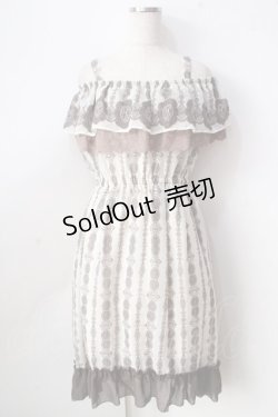画像1: axes femme / オフショルプリントワンピース  生成り Y-25-09-05-066-AX-OP-SZ-ZY
