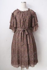 axes femme / 小花柄ロングワンピース  ブラウン Y-25-09-05-067-AX-OP-SZ-ZT198