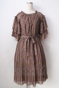 axes femme / 小花柄ロングワンピース  ブラウン Y-25-09-05-067-AX-OP-SZ-ZT198