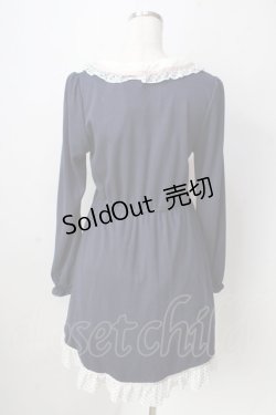 画像2: axes femme POETIQUE / ドットフリルカットワンピース  紺 Y-25-09-05-068-AX-OP-SZ-ZY