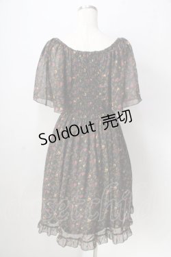 画像2: axes femme / 小花柄シフォンワンピース  グリーン Y-25-09-05-070-AX-OP-SZ-ZY