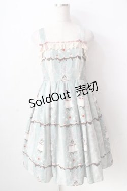 画像1: axes femme kawaii / お菓子柄ジャンパースカート  グリーン Y-25-09-05-075-AX-OP-SZ-ZY