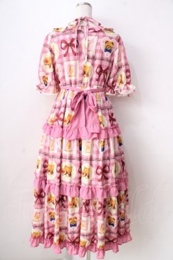 画像2: axes femme kawaii / ベアズベーカリー柄ロングワンピース  ピンク Y-25-09-05-078-AX-OP-SZ-ZH