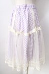画像2: axes femme POETIQUE / ギンガムチュールスカート  ラベンダー Y-25-09-05-096-AX-SK-SZ-ZH (2)