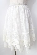 axes femme / レース使いミディスカート  黒 Y-25-09-05-101-AX-SK-SZ-ZY