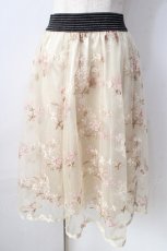 画像1: 【SALE】axes femme / カラー刺繍レーススカート  生成り Y-25-09-05-103-AX-SK-SZ-ZT160 (1)