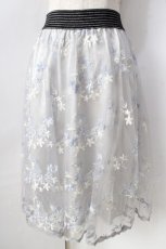 画像1: 【SALE】axes femme / カラー刺繍レーススカート  グレー Y-25-09-05-105-AX-SK-SZ-ZT160 (1)