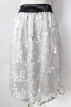 画像1: axes femme / カラー刺繍レーススカート  グレー Y-25-09-05-105-AX-SK-SZ-ZT160