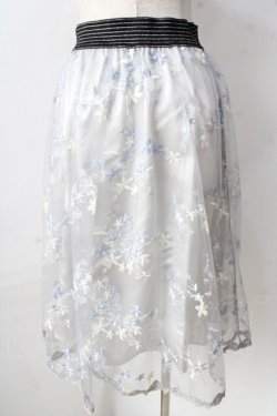 画像2: axes femme / カラー刺繍レーススカート  グレー Y-25-09-05-105-AX-SK-SZ-ZT160