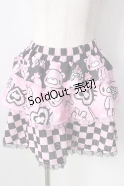 画像1: ACDC　RAG / Gloomy x Sophie Powers Cake スカート  ブラック×ピンク Y-25-09-05-116-PU-SK-SZ-ZY