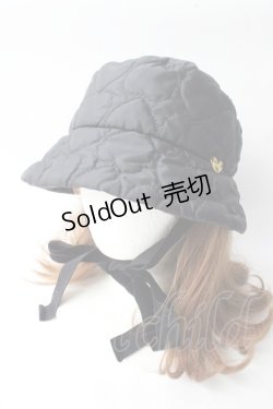 画像1: MILK / ハートキルトHAT  黒 Y-25-09-05-012-ML-AC-SZ-ZY