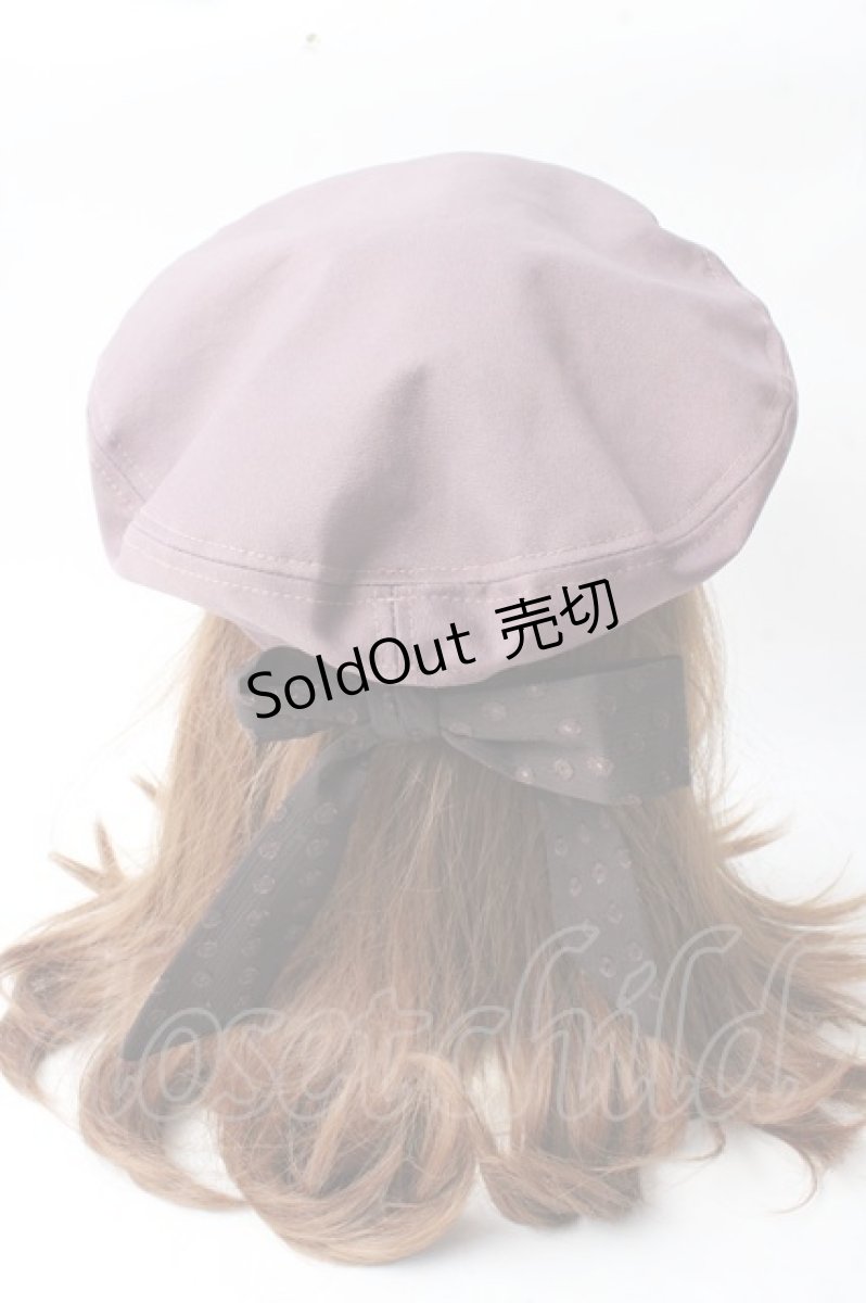 画像1: 【SALE】axes femme POETIQUE / バックリボンベレー帽  ピンク Y-25-09-05-013-AX-AC-SZ-ZTK016 (1)