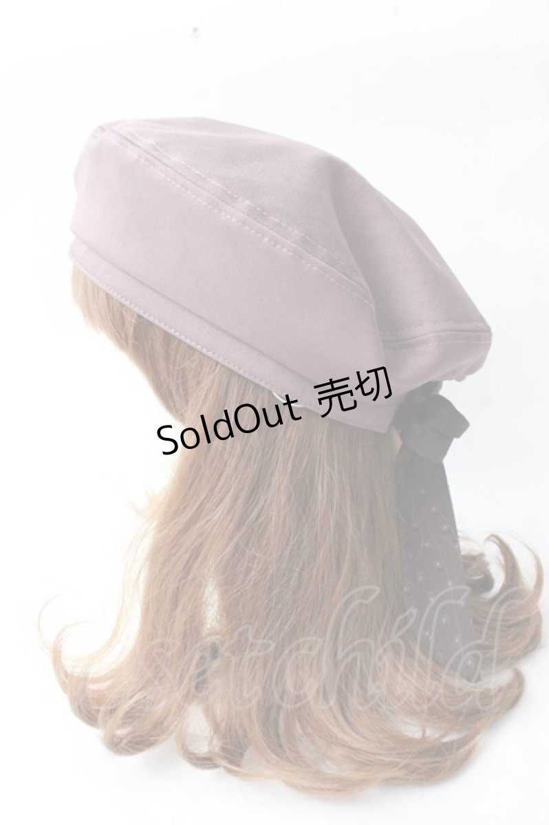 画像3: 【SALE】axes femme POETIQUE / バックリボンベレー帽  ピンク Y-25-09-05-013-AX-AC-SZ-ZTK016 (3)