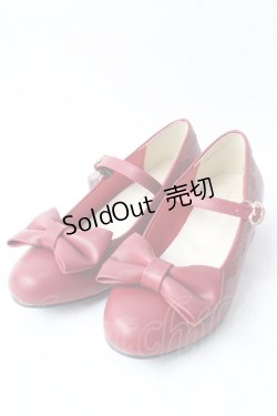 画像1: axes femme kawaii / ローヒールリボンパンプス M ワイン Y-25-09-05-016-AX-SH-SZ-ZY