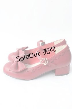 画像2: axes femme kawaii / ローヒールリボンパンプス M ワイン Y-25-09-05-016-AX-SH-SZ-ZY