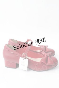 画像4: axes femme kawaii / ローヒールリボンパンプス M ワイン Y-25-09-05-016-AX-SH-SZ-ZY