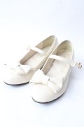 axes femme kawaii / ローヒールリボンパンプス M 生成り Y-25-09-05-017-AX-SH-SZ-ZY