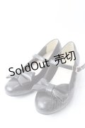 axes femme kawaii / ローヒールリボンパンプス M 黒 Y-25-09-05-018-AX-SH-SZ-ZY