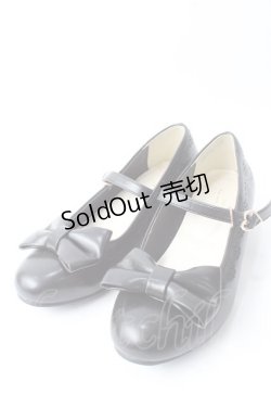 画像1: axes femme kawaii / ローヒールリボンパンプス M 黒 Y-25-09-05-018-AX-SH-SZ-ZY