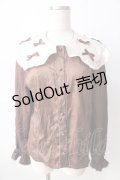 axes femme kawaii / プチリボン配色ブラウス  ブラウン Y-25-09-05-021-AX-BL-SZ-ZI