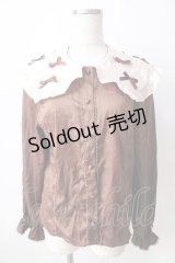 axes femme kawaii / プチリボン配色ブラウス  ブラウン Y-25-09-05-021-AX-BL-SZ-ZI