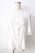 axes femme kawaii / チュールフリルブラウス  白 Y-25-09-05-025-AX-BL-SZ-ZY