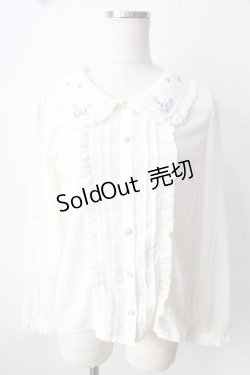 画像1: axes femme POETIQUE / 襟花刺繍ブラウス  生成り Y-25-09-05-029-AX-BL-SZ-ZY
