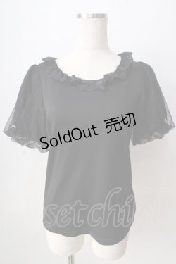 画像1: axes femme kawaii / チュールフリルカットソー  黒 Y-25-09-05-033-AX-TO-SZ-ZY
