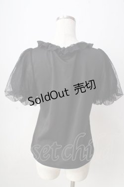 画像2: axes femme kawaii / チュールフリルカットソー  黒 Y-25-09-05-033-AX-TO-SZ-ZY