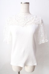 axes femme / チョーカー風ビスチェ切替プルオーバー  白 Y-25-09-05-034-AX-TO-SZ-ZT221