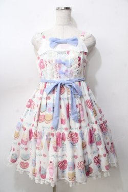 画像1: Angelic Pretty / Sugar Candy Shopジャンパースカート  白 Y-25-09-07-032-AP-OP-SZ-ZY